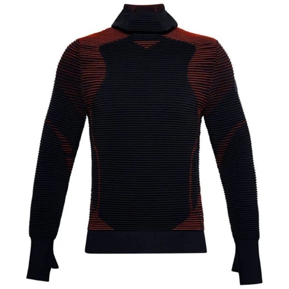 Under Armour  Men's UA Intelliknit Balaclava Hoodie  Sweater Black Red Ski Hike